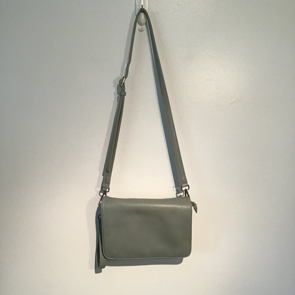 S-Q  Vegan Leather Crossbody Bag with Wristlet Strap